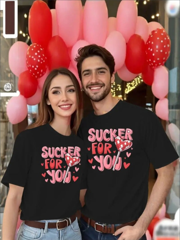 Love Valentine'S Day T-Shirt, Couple T-Shirt, Couple Christmas, Fashion Casual T-Shirt, Short-Sleeved T-Shirt