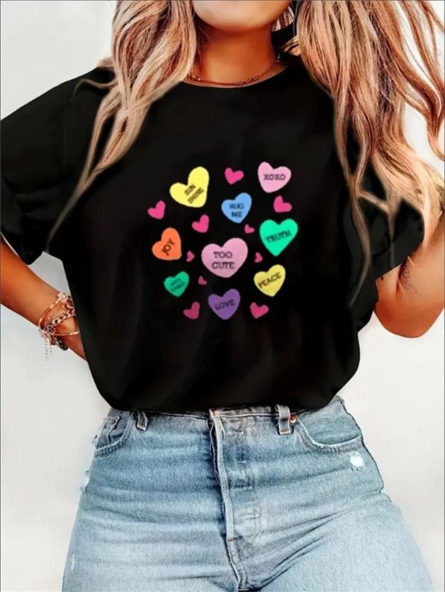 Love Valentine'S Day T-Shirt,   Couple T-Shirt, Couple Christmas, Fashion Casual T-Shirt, Short-Sleeved T-Shirt