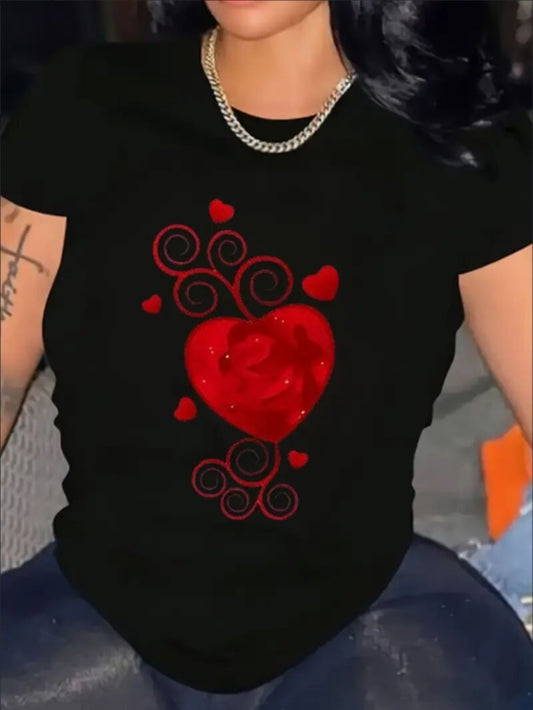 Love Valentine'S Day T-Shirt,   Couple T-Shirt, Couple Christmas, Fashion Casual T-Shirt, Short-Sleeved T-Shirt